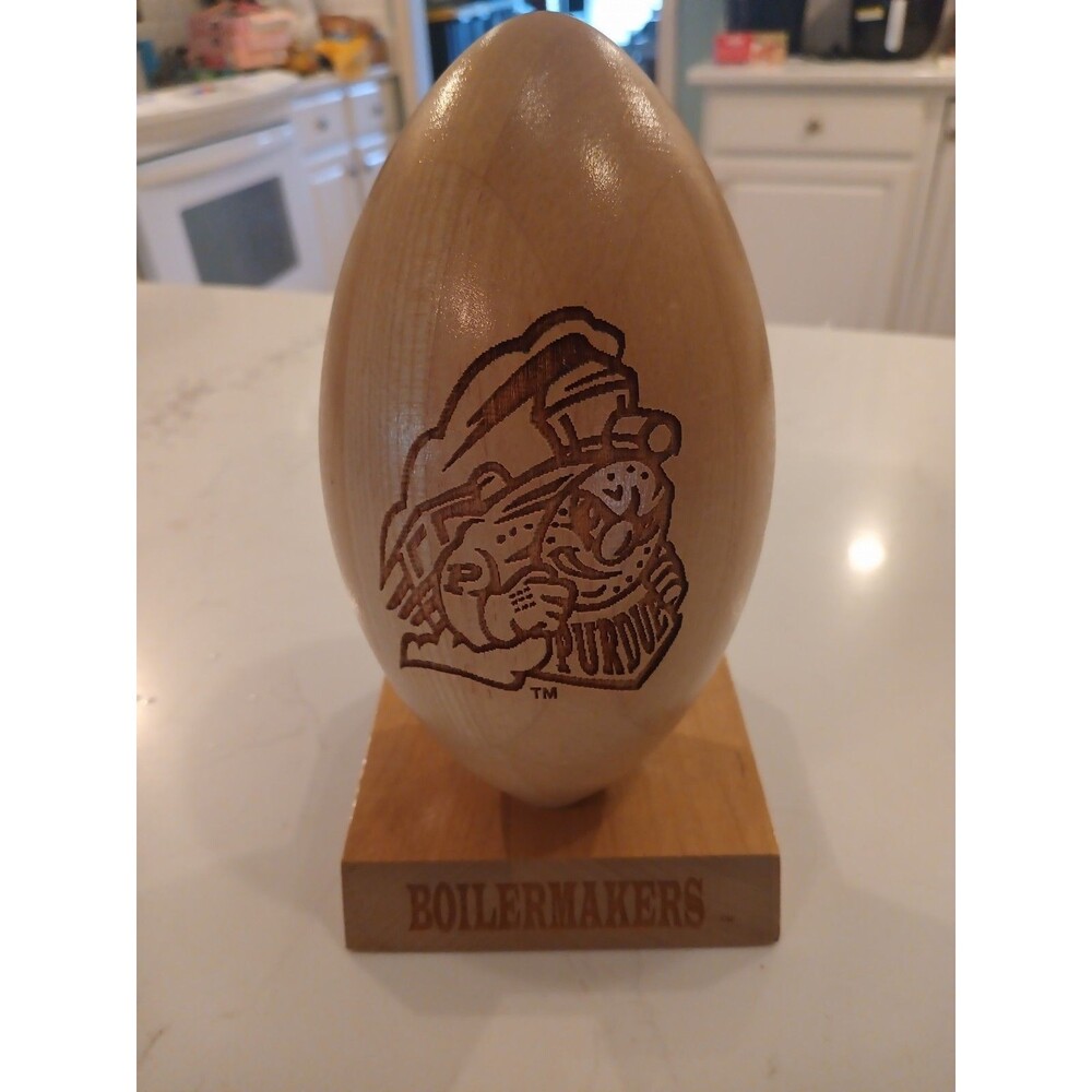 Vintage Wooden Football By Grid Works Purdue Boilermakers